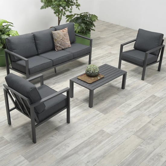 Sprake 3 Seater Sofa Group With 2 Armchairs In Carbon Black_2