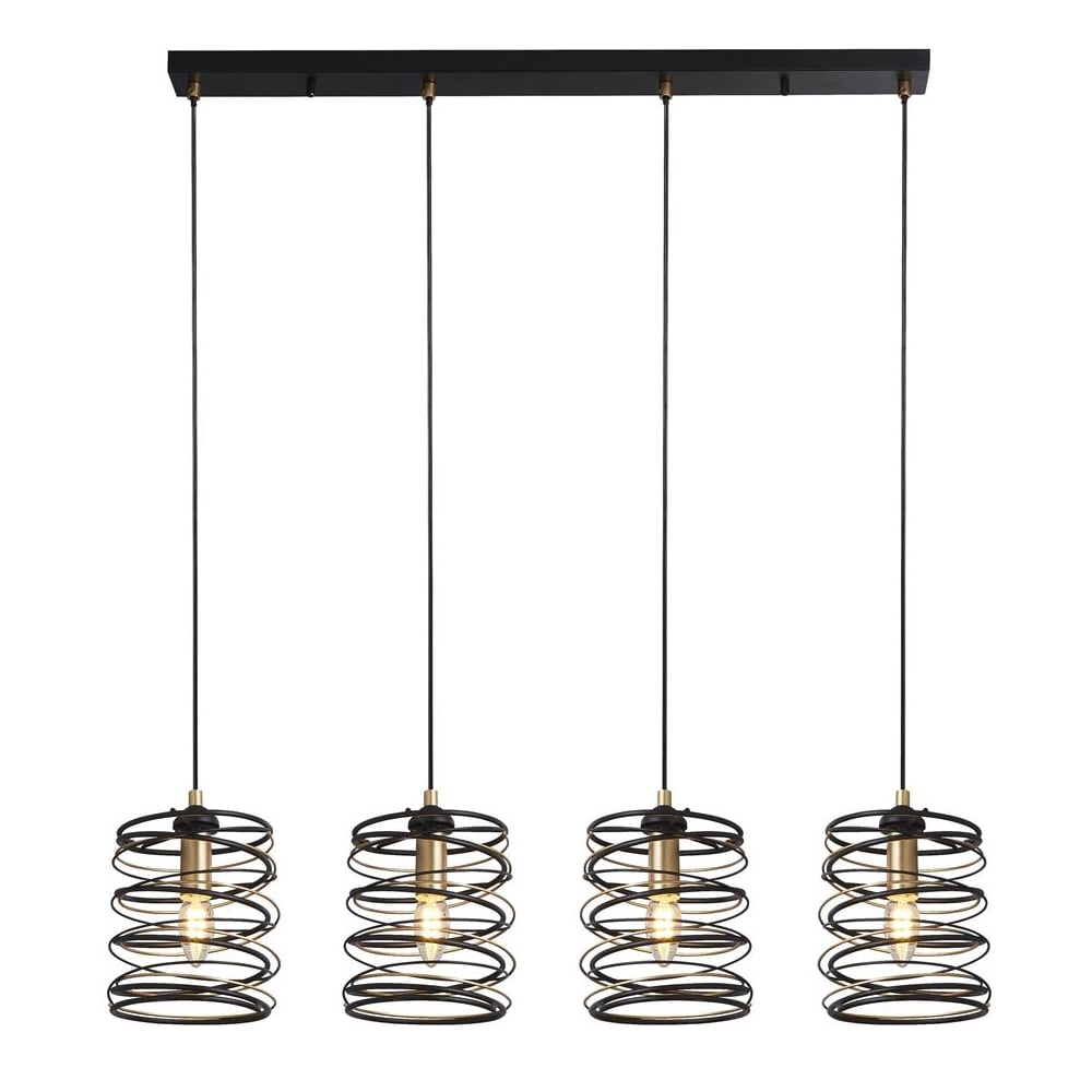 Read more about Spring 4 light bar pendant light in gold and black
