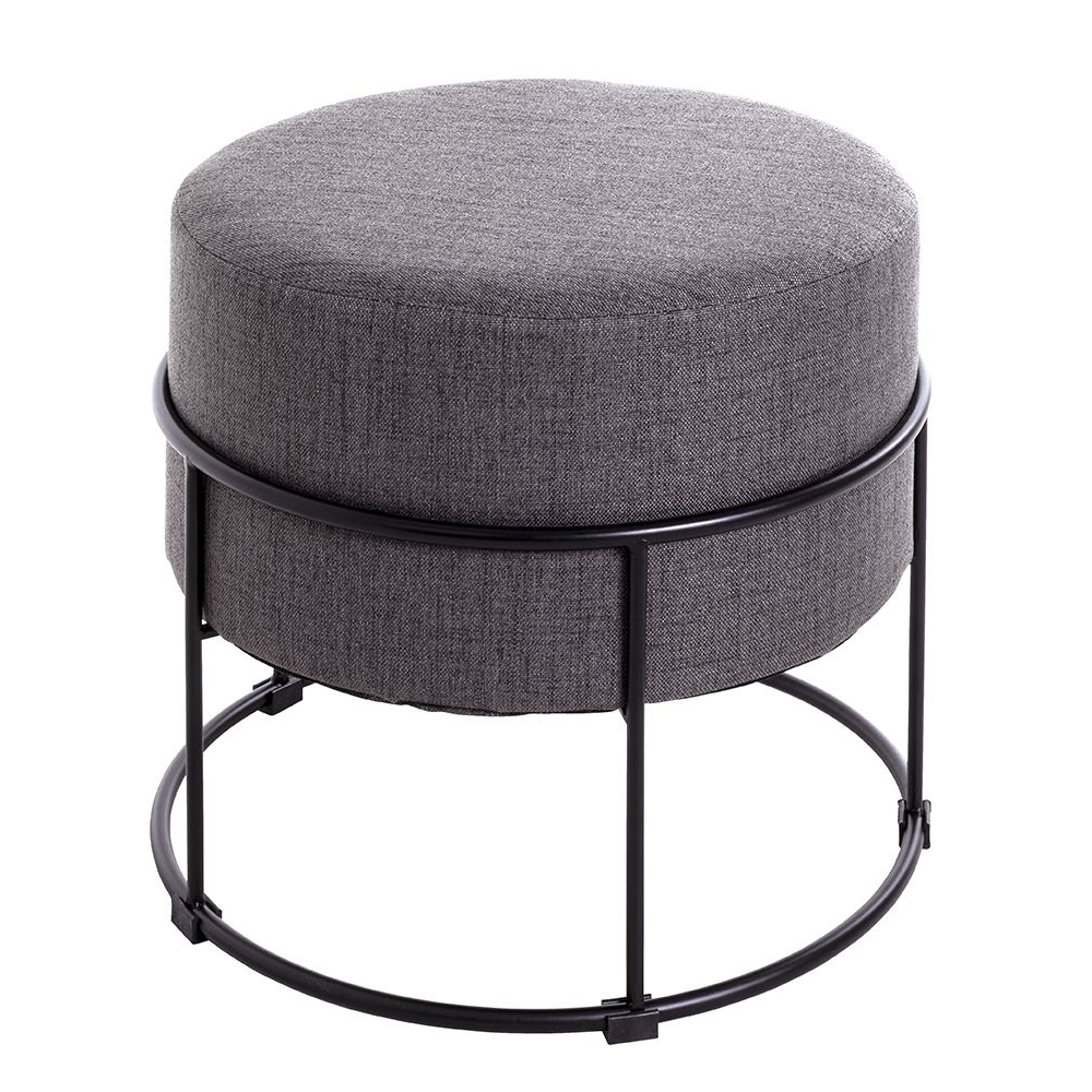 Spring Textile Fabric Stool In Anthracite