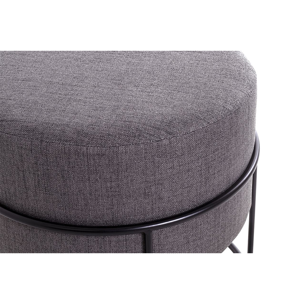 Spring Textile Fabric Stool In Anthracite