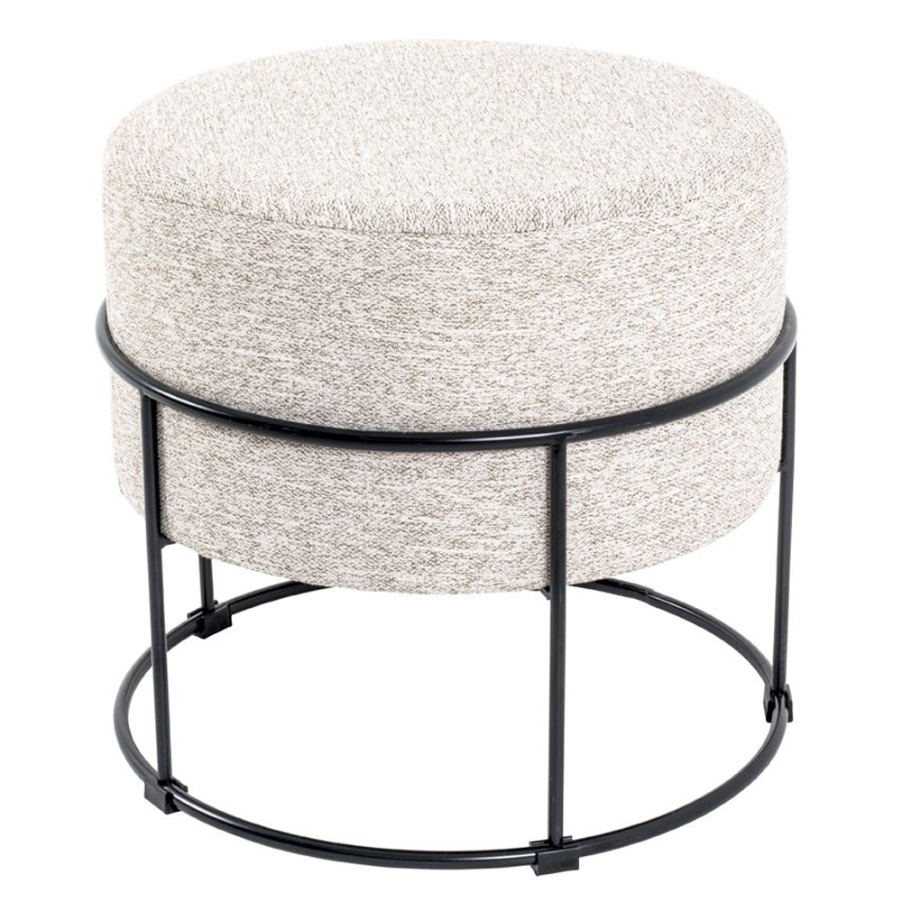 Spring Textile Fabric Stool In Cream