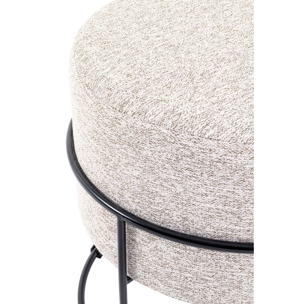 Spring Textile Fabric Stool In Cream