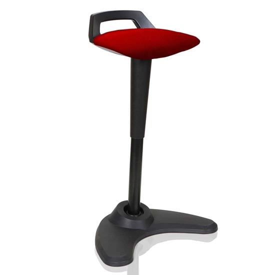 Spry Fabric Office Stool In Black Frame And Bergamot Cherry Seat