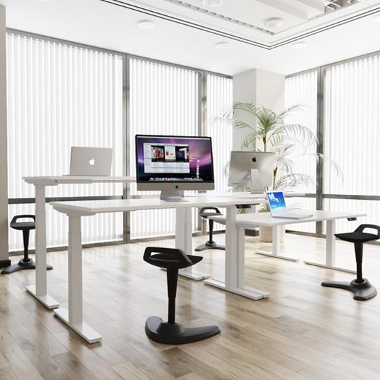 Spry Fabric Office Stool In Black Frame And Black Seat