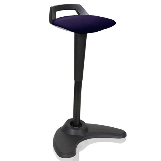 Spry Fabric Office Stool In Black Frame And Tansy Purple Seat
