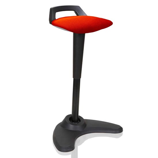 Product photograph of Spry Fabric Office Stool In Black Frame And Tobasco Red Seat from Furniture in Fashion