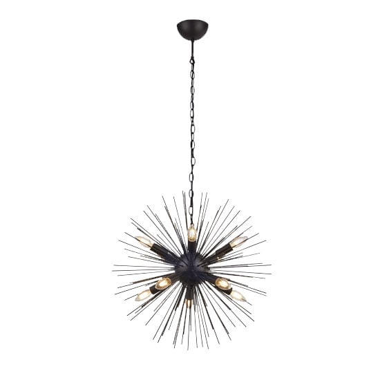 Product photograph of Sputnik Wall Hung 10 Pendant Light In Matt Black from Furniture in Fashion
