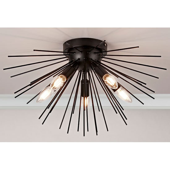 Read more about Sputnik wall hung 5 lamp ceiling light in matt black