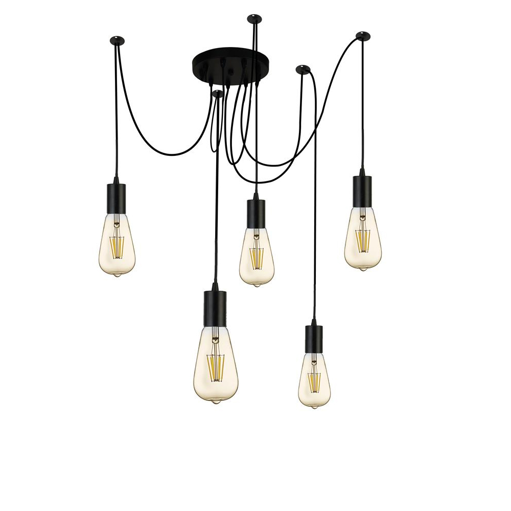 Read more about Squiggle 5 light pendant light in matt black
