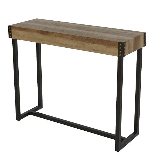 Product photograph of Stacey Wooden Rectangular Console Table With Black Metal Legs from Furniture in Fashion