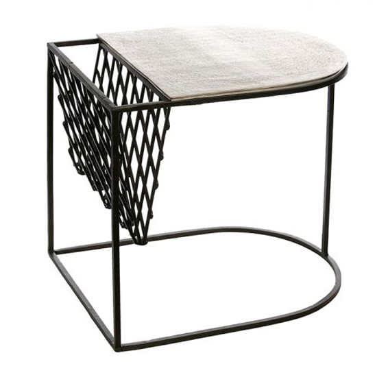 Product photograph of Stack Aluminium Side Table In Antique Black And Silver from Furniture in Fashion