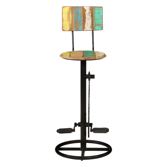 Stacy Multicolour Solid Reclaimed Wooden Bar Stools In A Pair