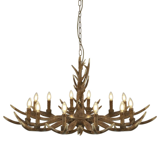 Product photograph of Stag 12 Lights Ceiling Pendant Light In Natural from Furniture in Fashion
