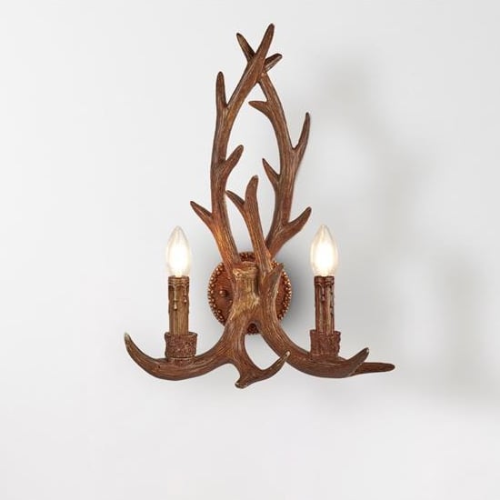 Product photograph of Stag 2 Lights Wall Light In Natural from Furniture in Fashion