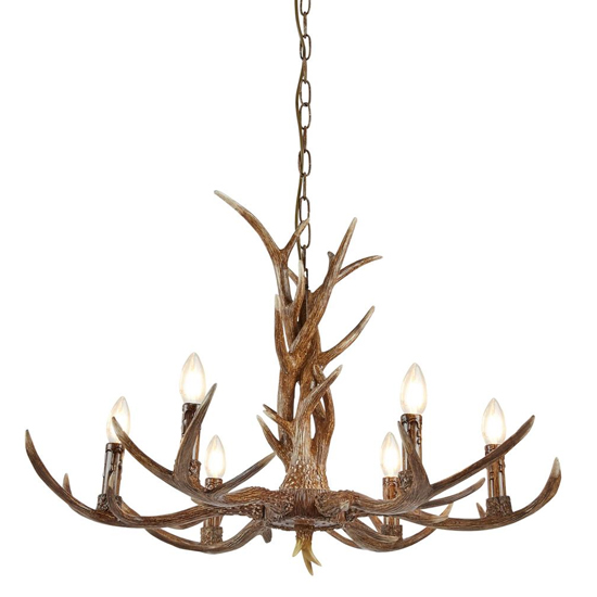Product photograph of Stag 6 Lights Ceiling Pendant Light In Natural from Furniture in Fashion