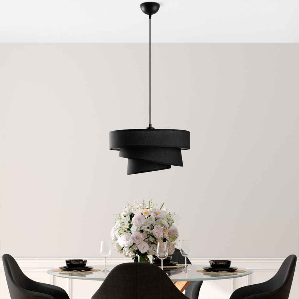 Stage Large Loop Metal Ceiling Pendant Light in Black