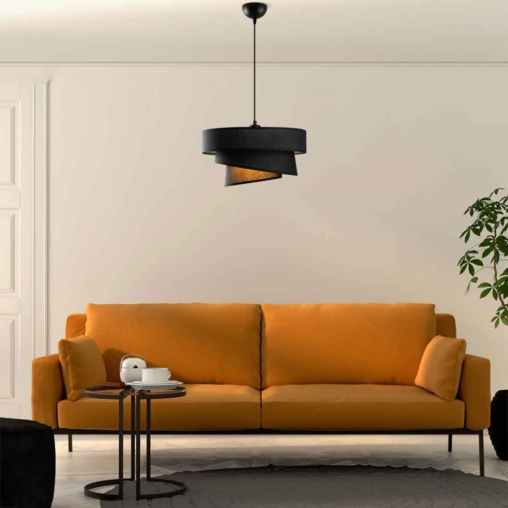 Stage Large Loop Metal Ceiling Pendant Light in Black