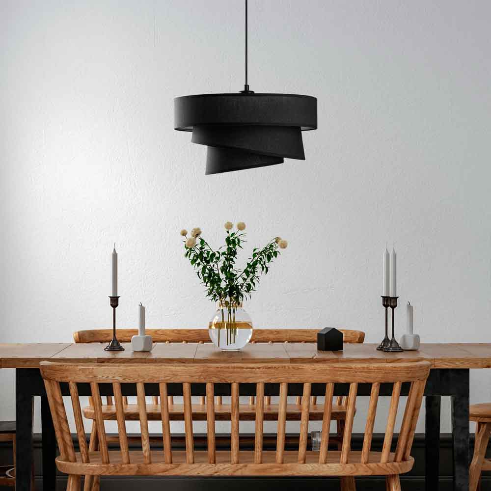 Stage Large Loop Metal Ceiling Pendant Light in Black
