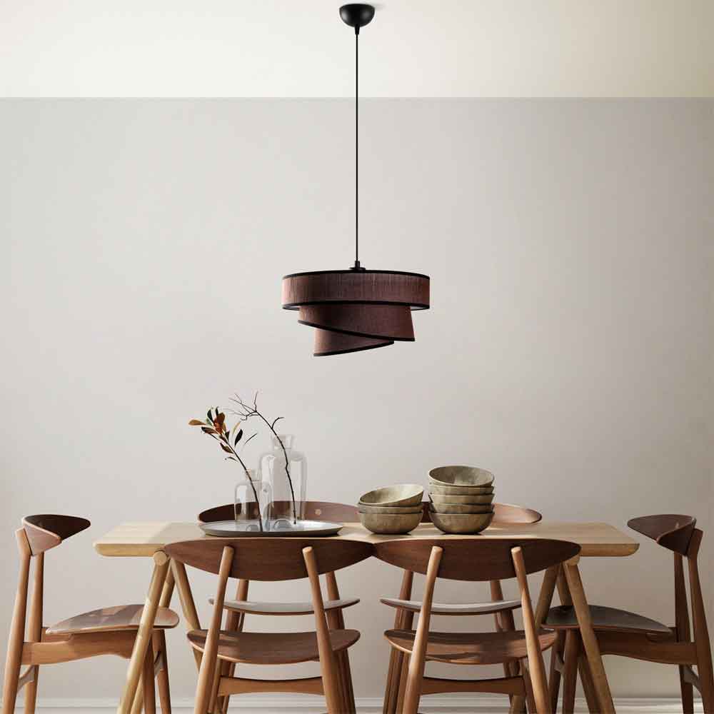 Stage Large Loop Metal Ceiling Pendant Light in Dark Brown
