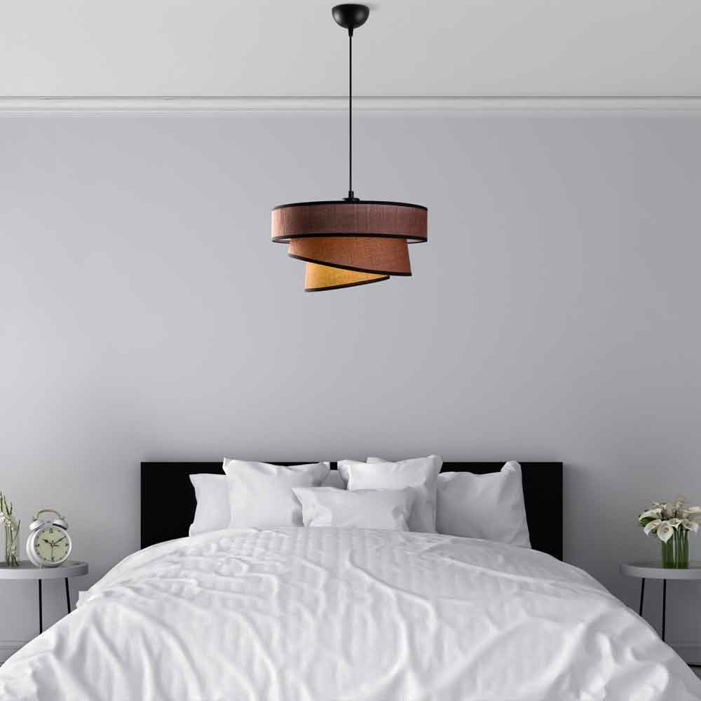 Stage Large Loop Metal Ceiling Pendant Light in Dark Brown