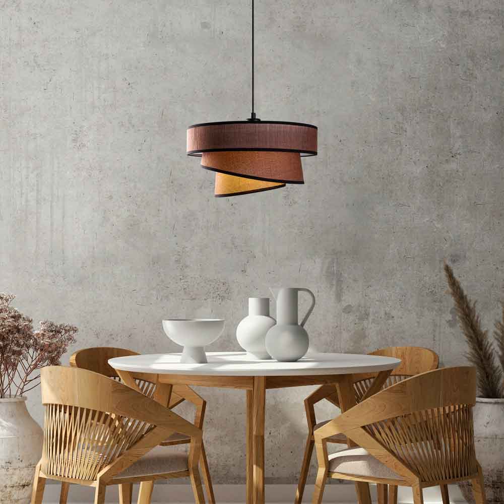 Stage Large Loop Metal Ceiling Pendant Light in Dark Brown
