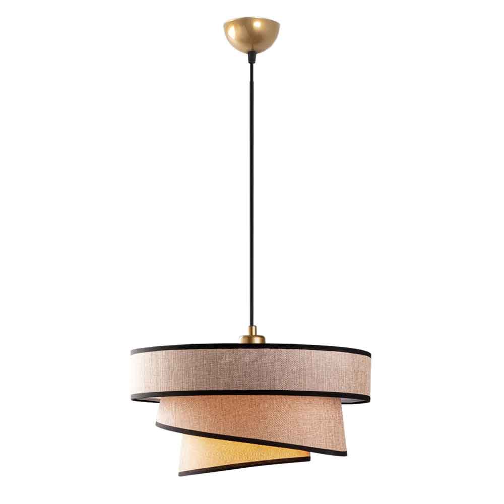Stage Large Loop Metal Ceiling Pendant Light in Light Brown