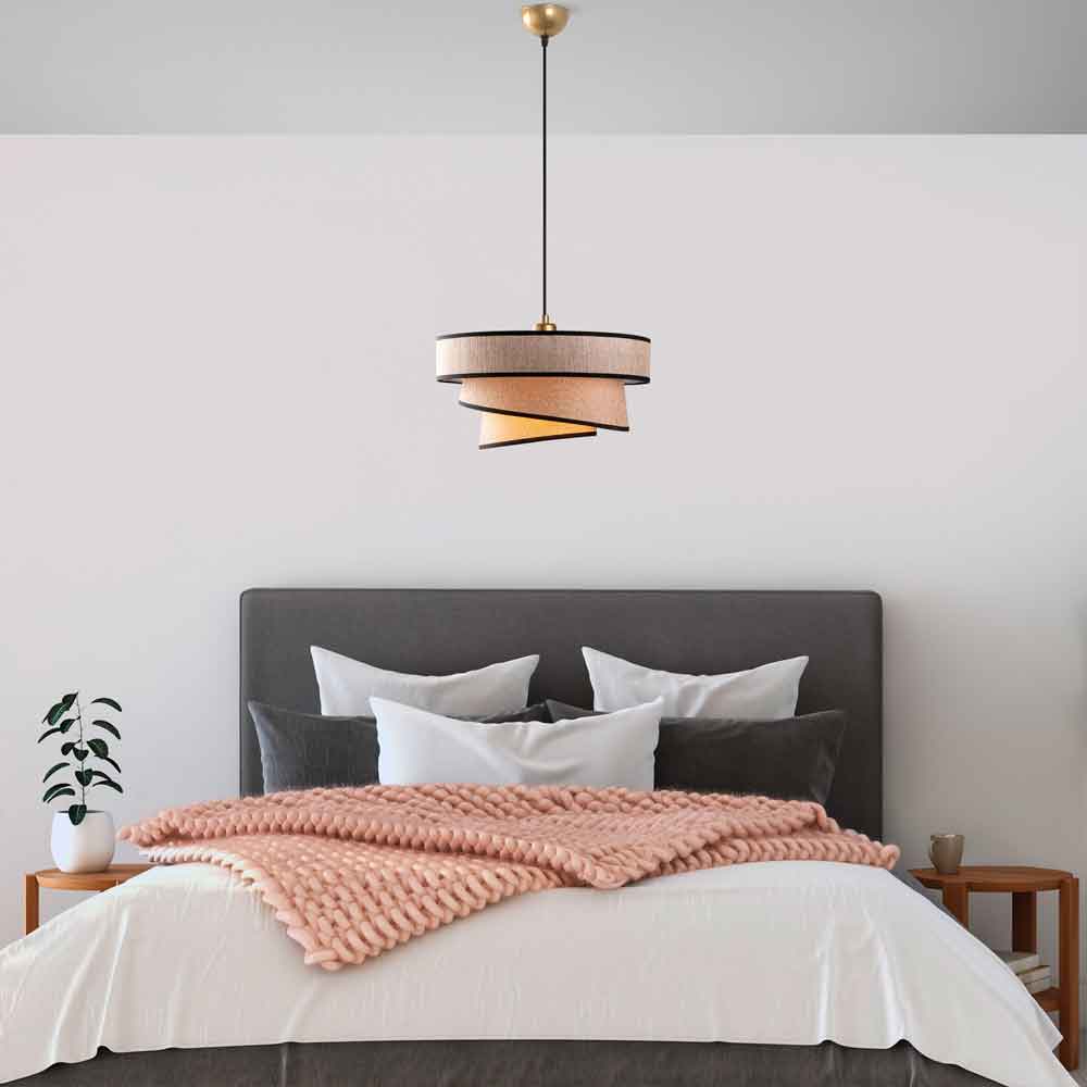 Stage Large Loop Metal Ceiling Pendant Light in Light Brown