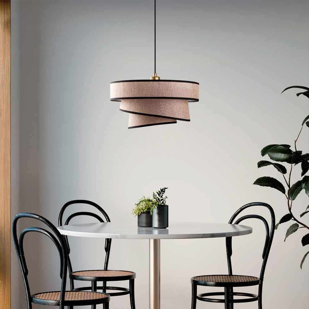 Stage Large Loop Metal Ceiling Pendant Light in Light Brown