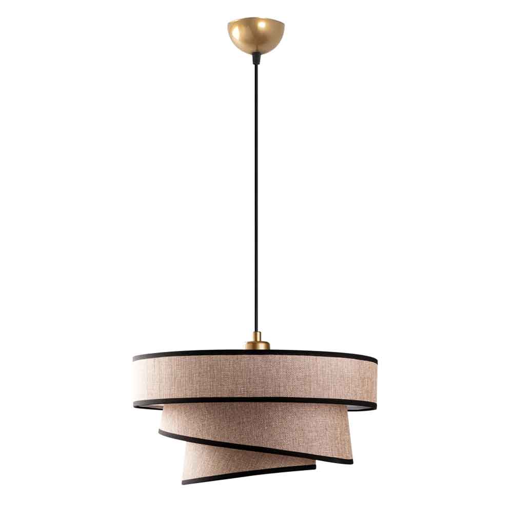 Stage Large Loop Metal Ceiling Pendant Light in Light Brown