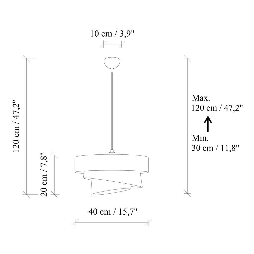 Stage Large Loop Metal Ceiling Pendant Light in Light Brown