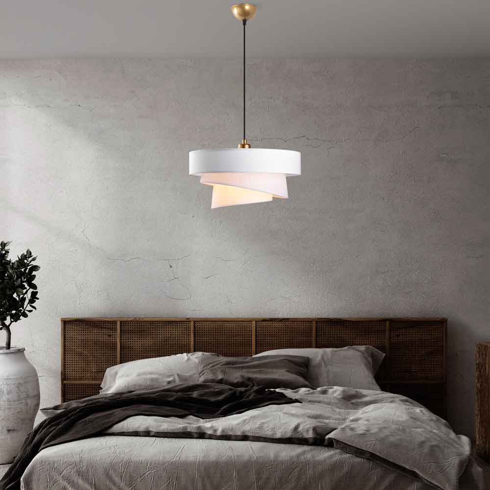 Stage Large Loop Metal Ceiling Pendant Light in White