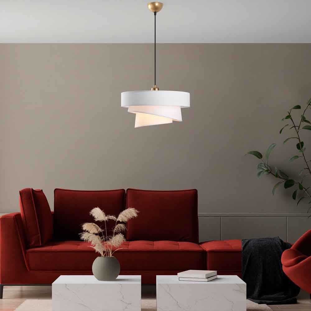Stage Large Loop Metal Ceiling Pendant Light in White