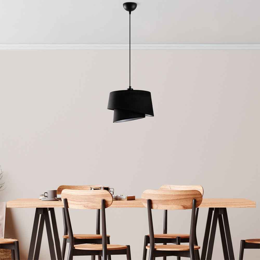 Stage Small Loop Metal Ceiling Pendant Light in Black