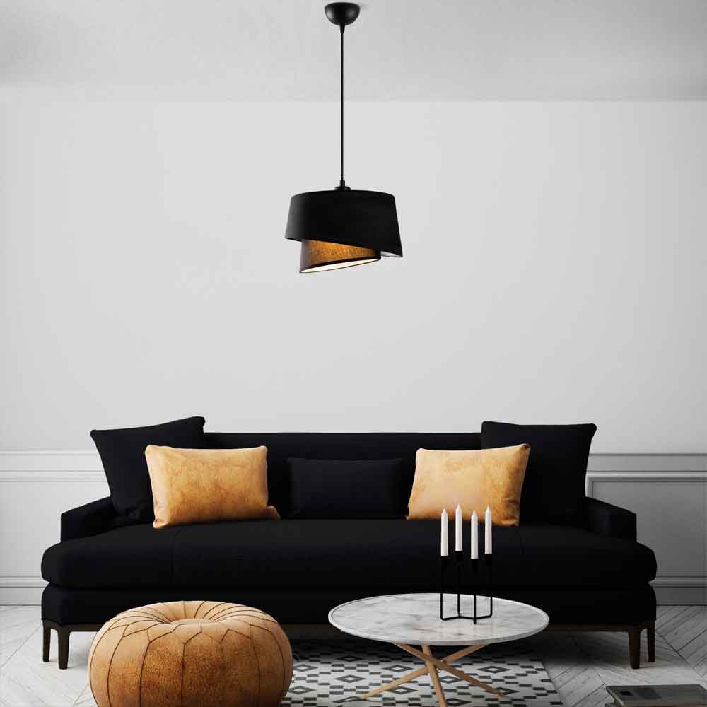 Stage Small Loop Metal Ceiling Pendant Light in Black