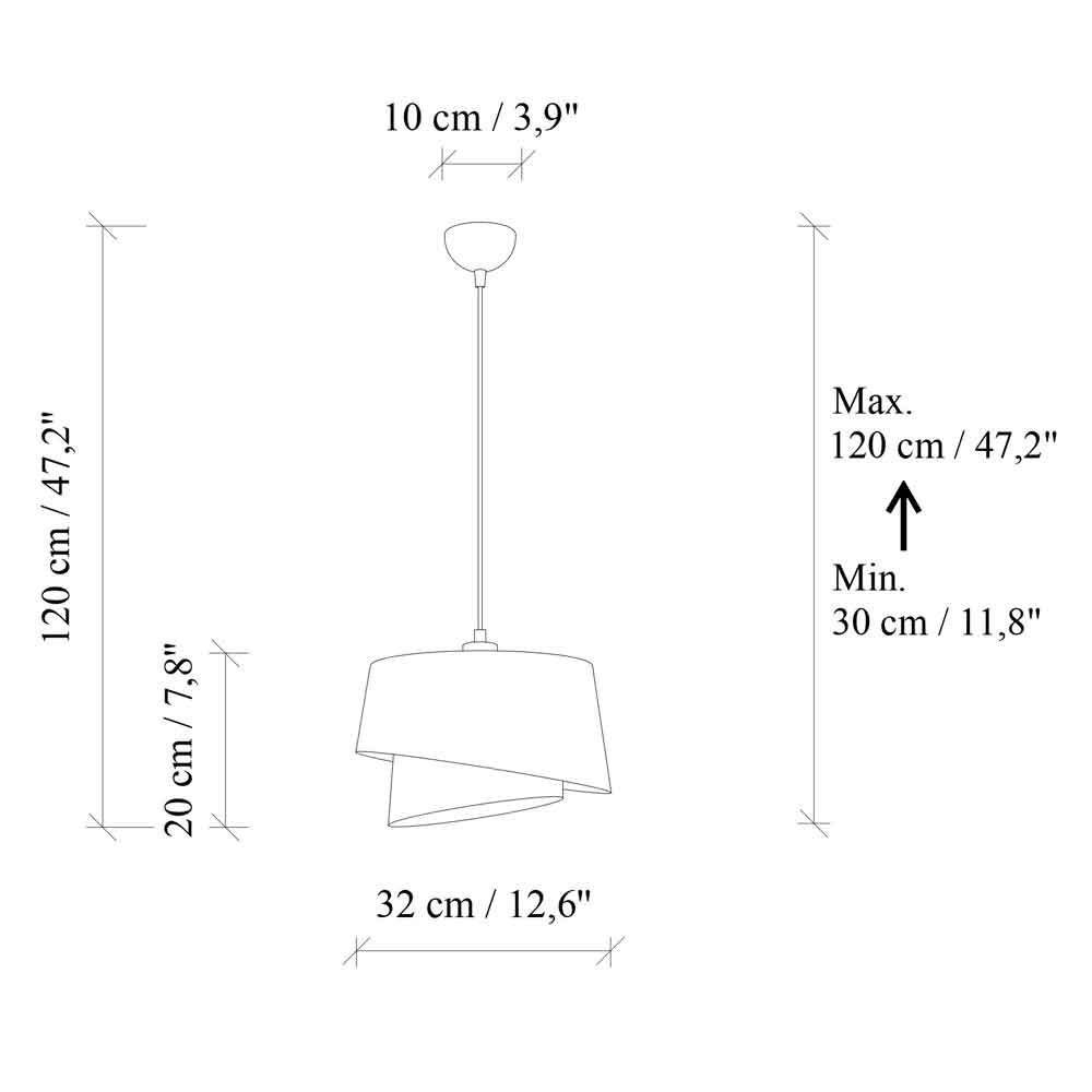 Stage Small Loop Metal Ceiling Pendant Light in Black