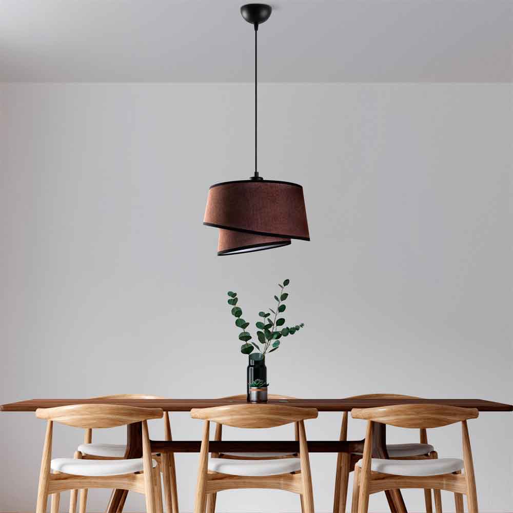 Stage Small Loop Metal Ceiling Pendant Light in Dark Brown