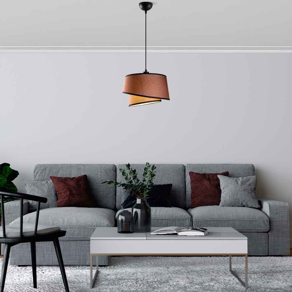 Stage Small Loop Metal Ceiling Pendant Light in Dark Brown