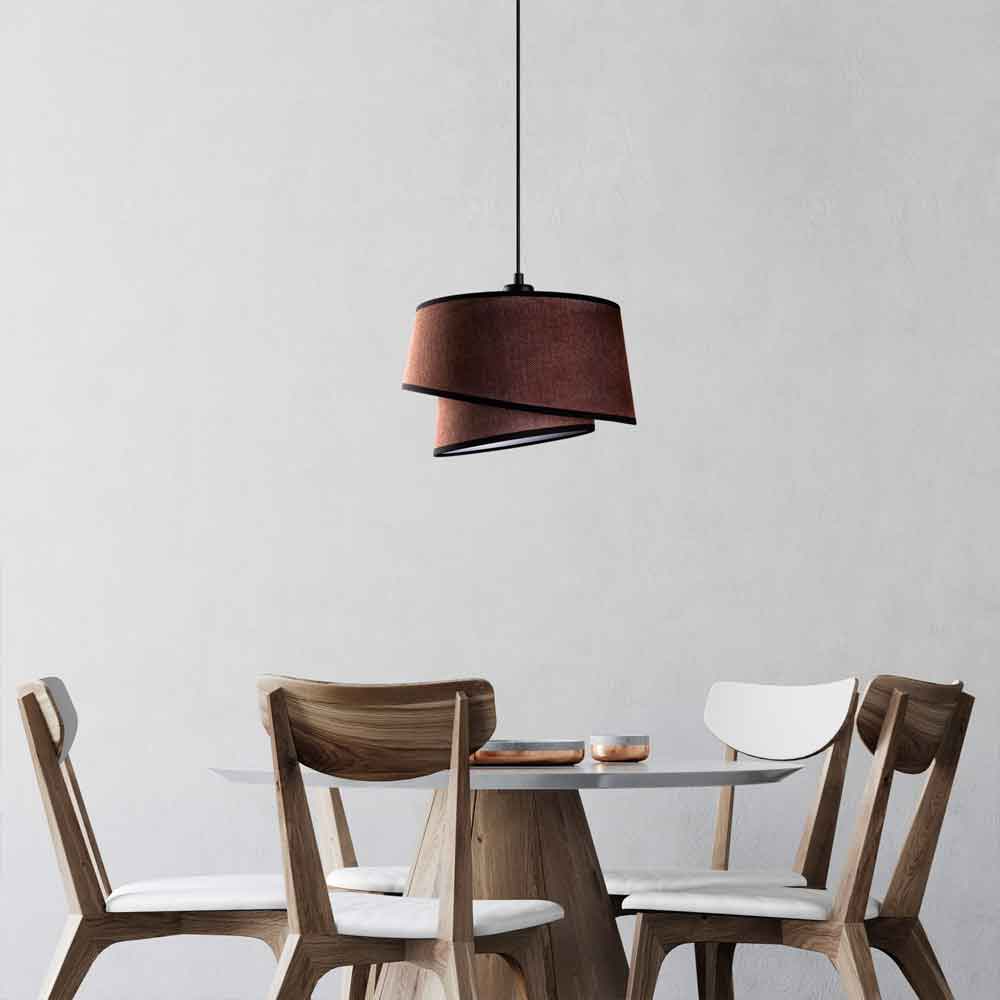 Stage Small Loop Metal Ceiling Pendant Light in Dark Brown