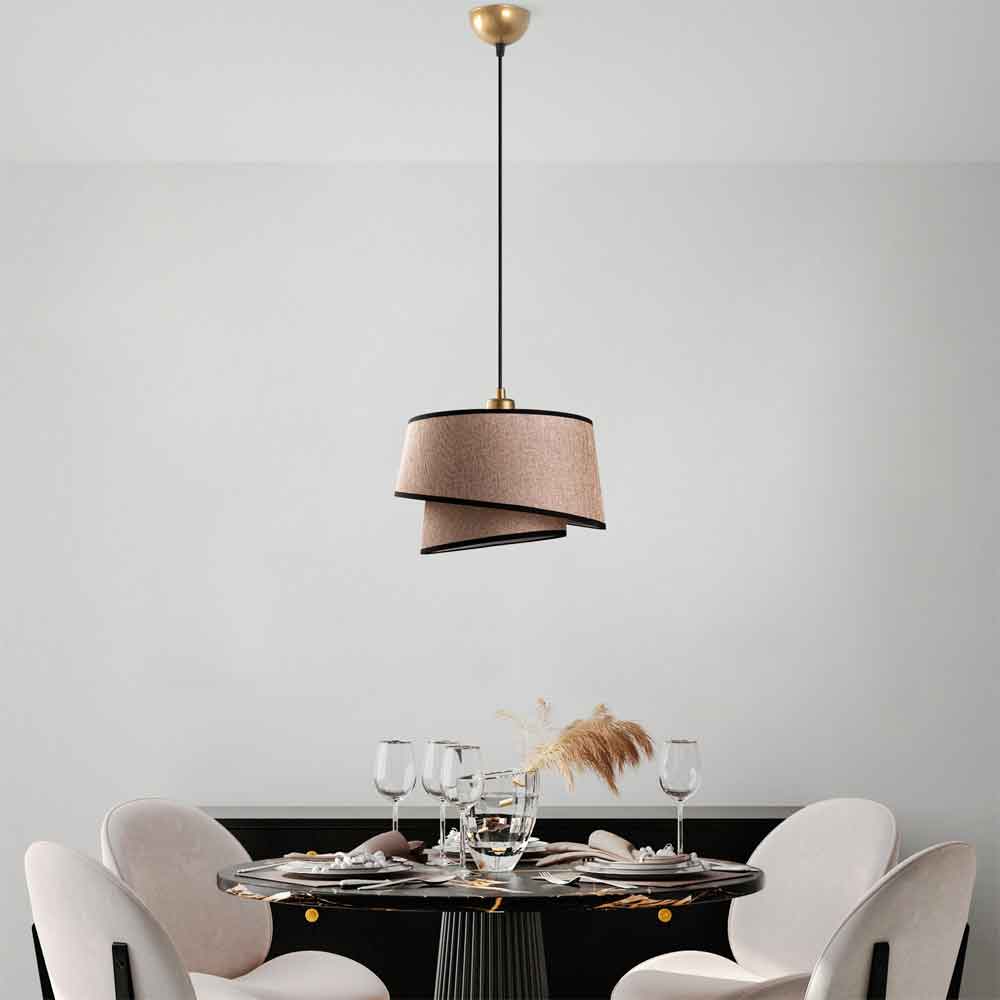 Stage Small Loop Metal Ceiling Pendant Light in Light Brown
