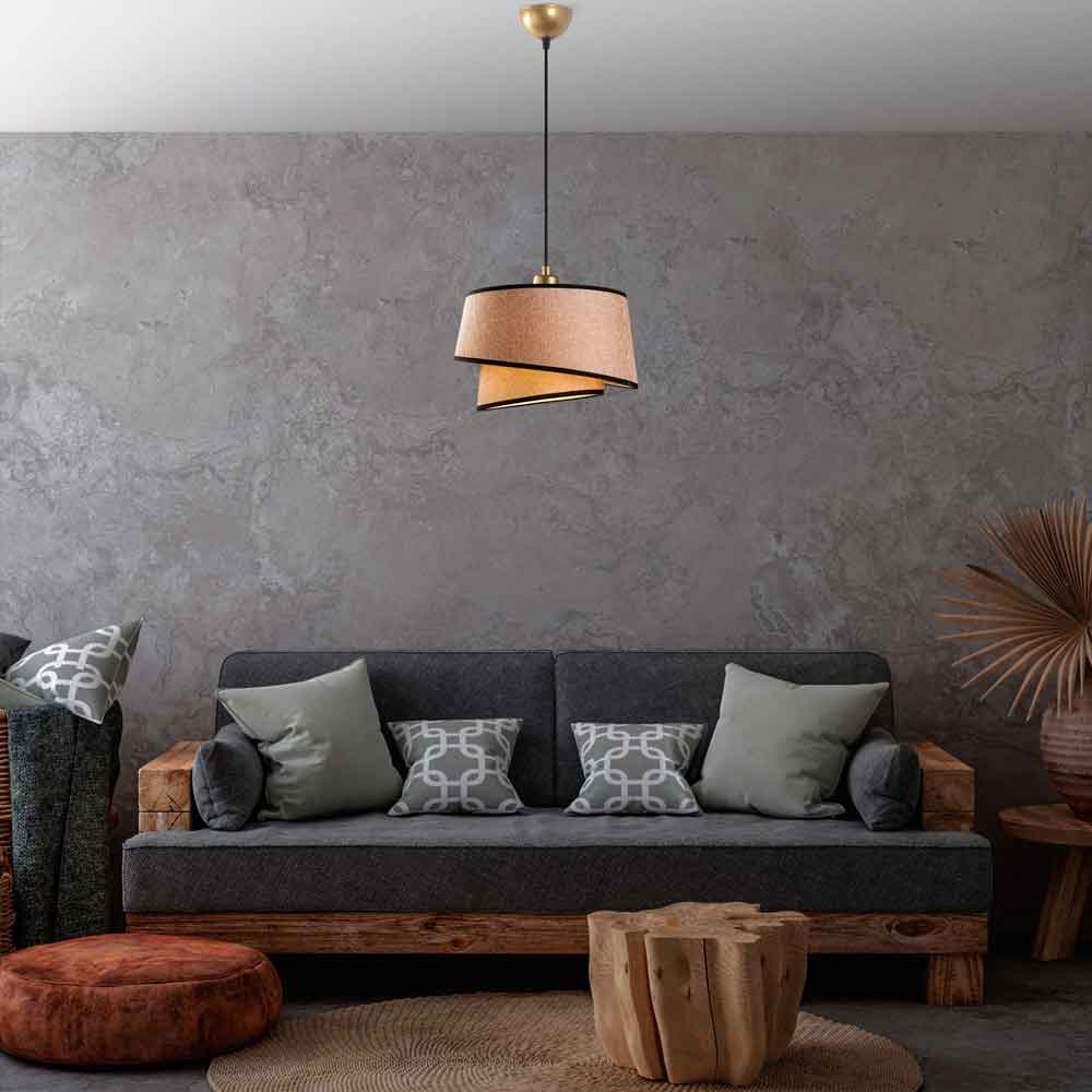 Stage Small Loop Metal Ceiling Pendant Light in Light Brown