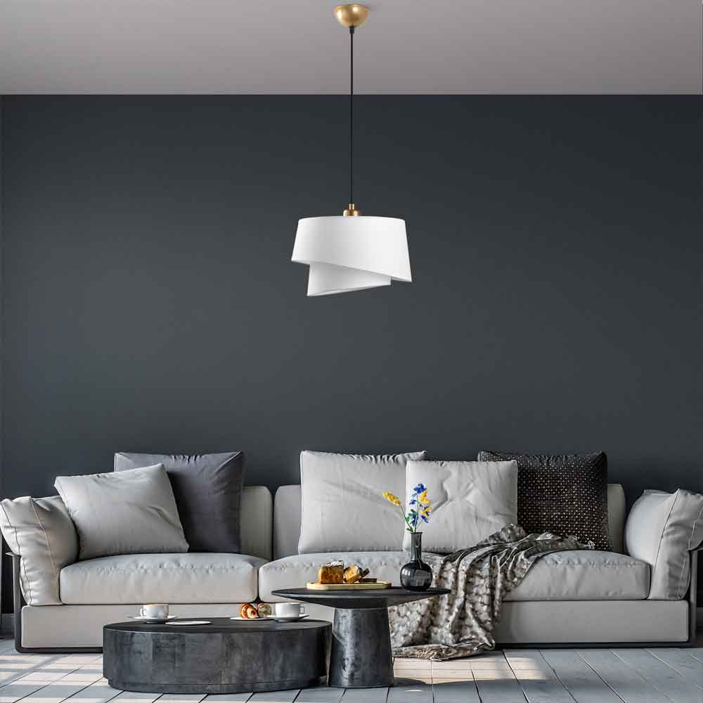 Stage Small Loop Metal Ceiling Pendant Light in White