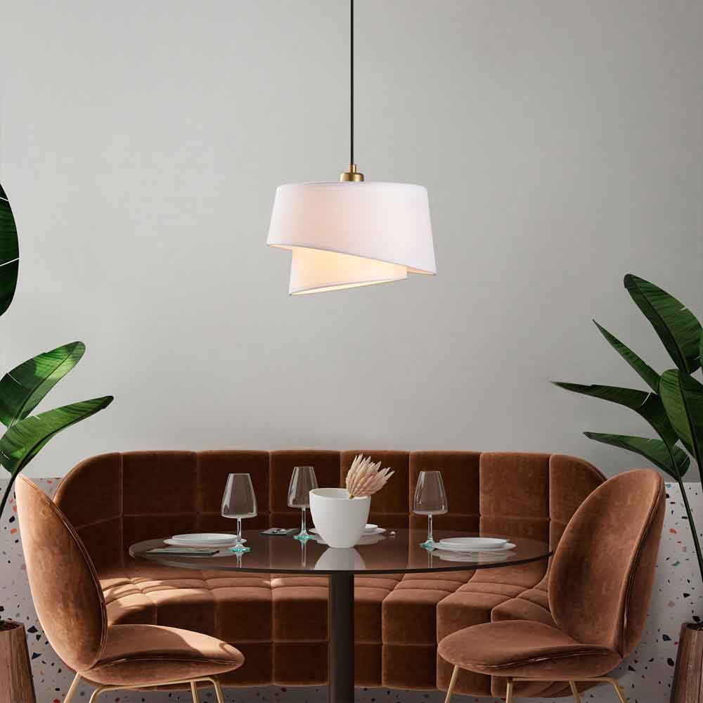 Stage Small Loop Metal Ceiling Pendant Light in White