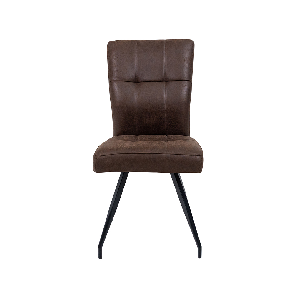 Stamford Antique Ebony Fabric Dining Chairs with Black Legs in Pair