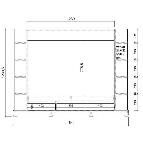 Stamford Entertainment Unit In Black Gloss Fronts With Shelving_9