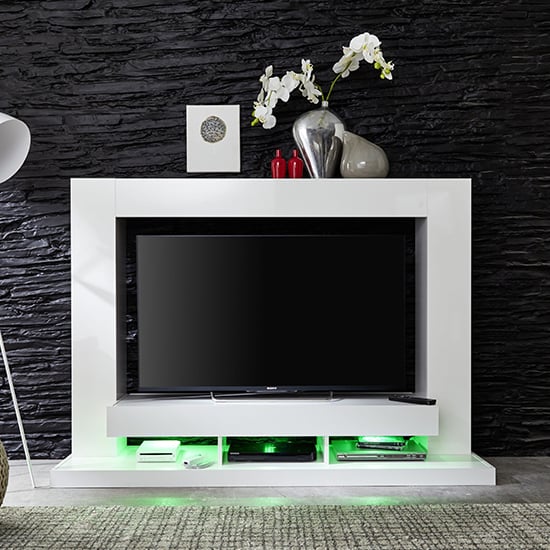 Stamford Entertainment Unit In White Gloss Fronts With Shelving_3
