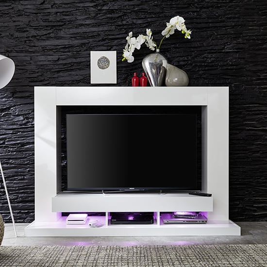 Stamford Entertainment Unit In White Gloss Fronts With Shelving_4