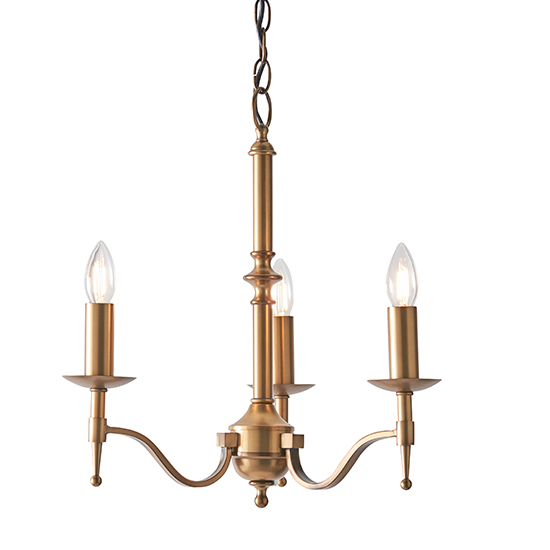 Stanford 3 Lights Pendant Light In Antique Brass