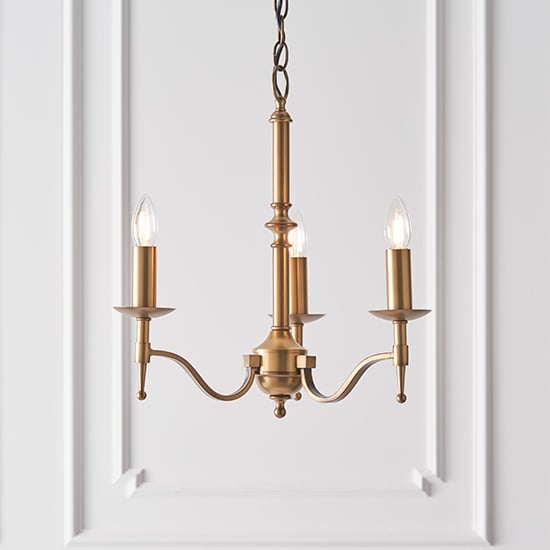 Stanford 3 Lights Pendant Light In Antique Brass