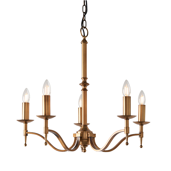 Stanford 5 Lights Pendant Light In Antique Brass_4
