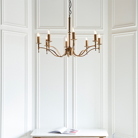 Stanford 8 Lights Pendant Light In Antique Brass